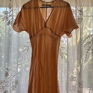 Christy Dawn sequoia peach/ivory dress